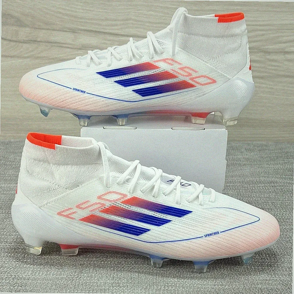 Adidas F50 Elite Mid FG Women's Size 8 Soccer Cleats White Blue Red ID9203