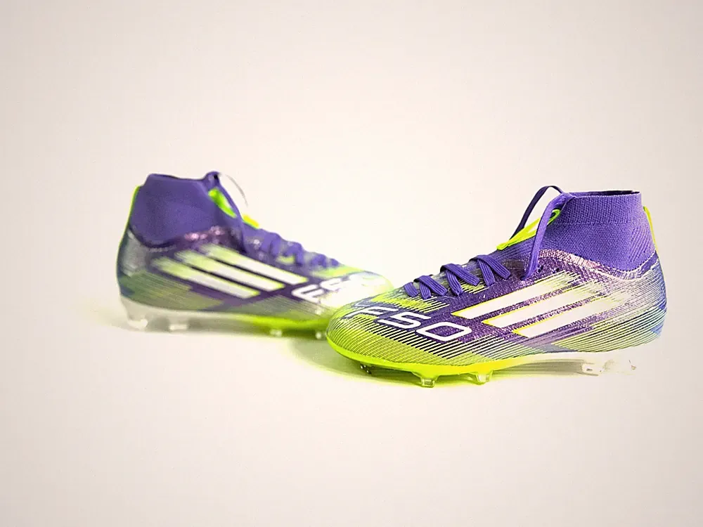 Adidas F50 Elite Mid Firm Ground Soccer Cleats Purple Lemon Kids 13.5K JI3542
