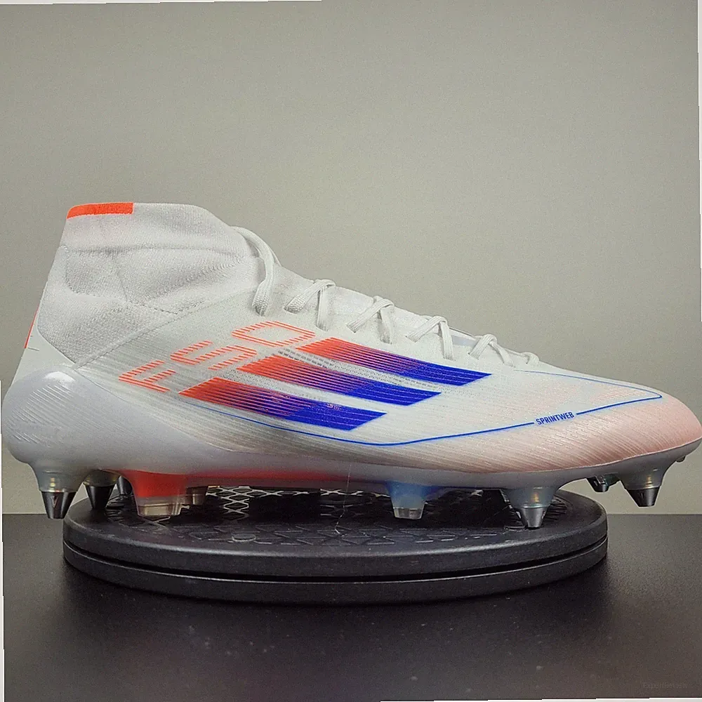 Adidas F50 Elite MID SG Soccer Cleats Shoes White Red Blue IH3152 Women's Sz 13