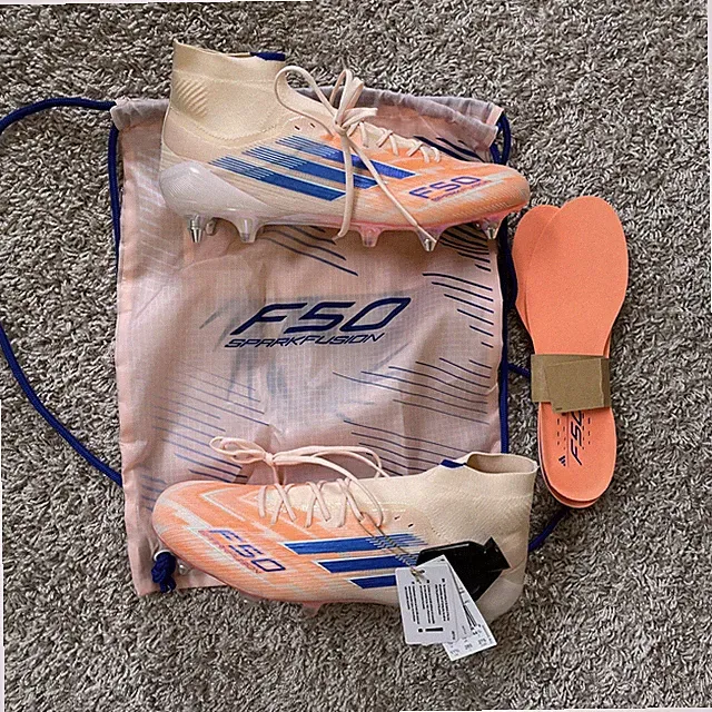 Adidas F50 Elite Mid Soft Ground Bliss Orange JH7653 W Size 11.5 with Inserts