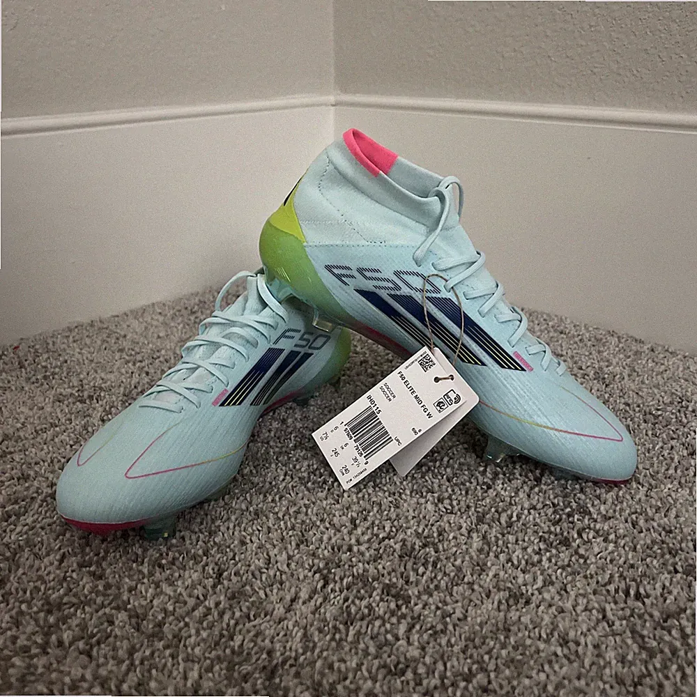 Adidas F50 Elite Mid-Top FG Soccer Cleats Womens Size 7.5 Almost Blue IH0115 NWT