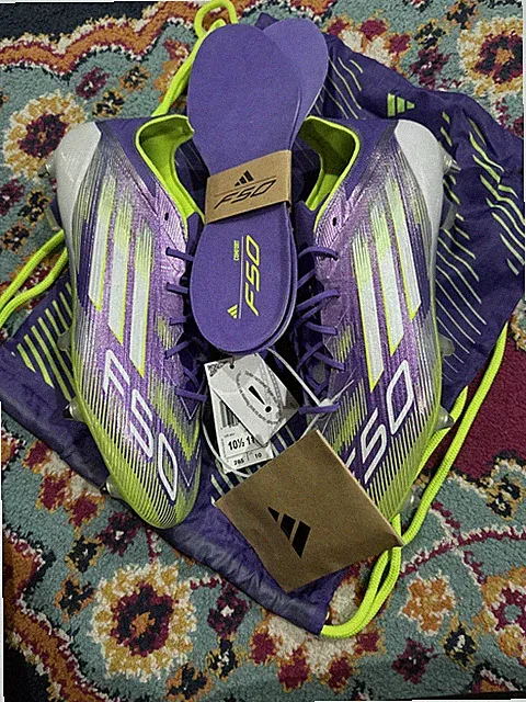 adidas F50 Elite SG Soccer Cleats Mens size 10.5 Purple Green JH7633 new
