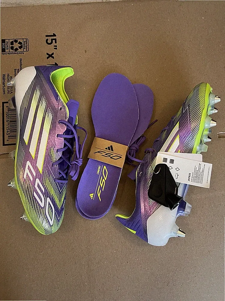 adidas F50 ELITE SG Soccer Cleats Purple Green JH7633 Mens Size 8.5 New