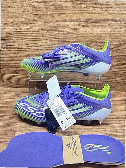 Adidas F50 ELITE SG Soccer Cleats Purple Green JH7633 Size Mens 9 Womens 10
