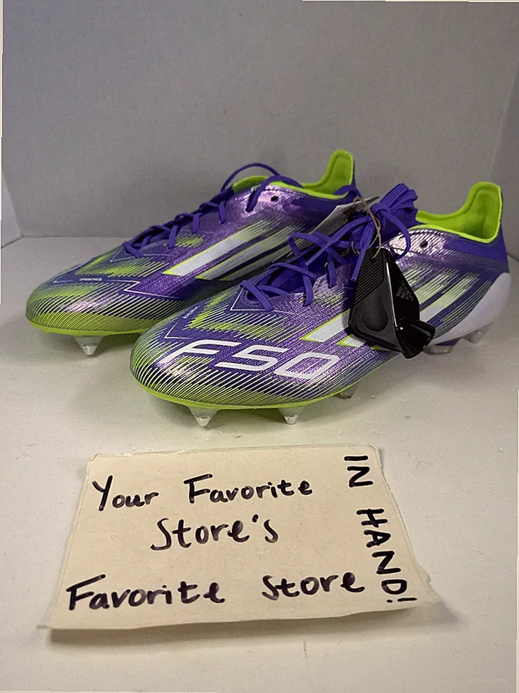 ADIDAS F50 Elite SG Soccer Cleats Purple Green Size Mens 6.5 Women's 7.5 JH7633