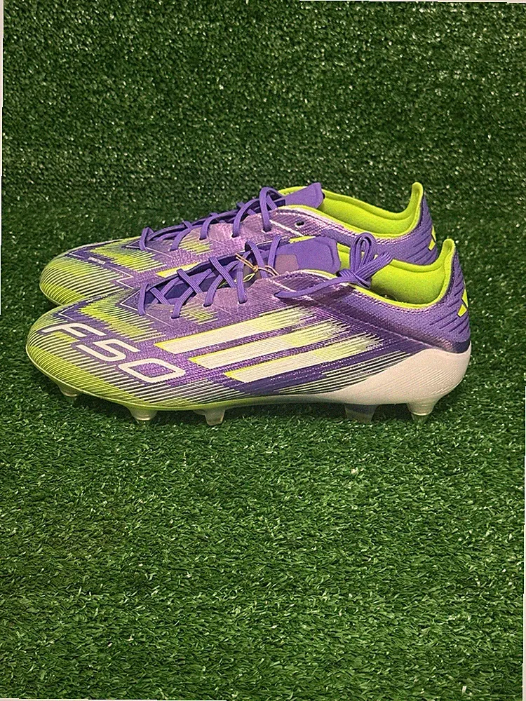Adidas F50 Elite SG Soccer Cleats Purple Rush Lucid Lemon Men’s Sz 8.5 JH7633