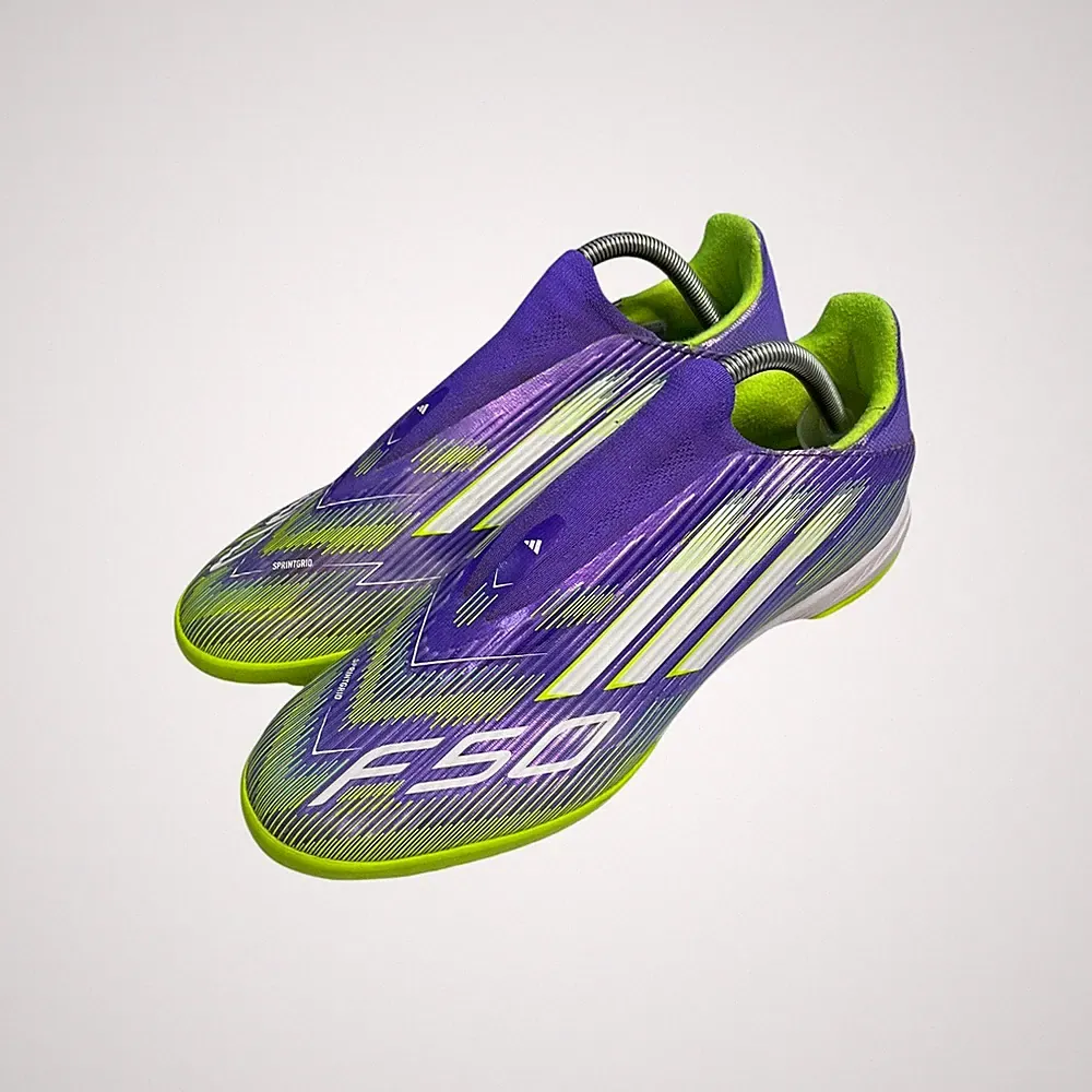 Adidas F50 Elite TF Purple Lucid Lemon Laceless Turf Soccer Cleats JH7727 10.5