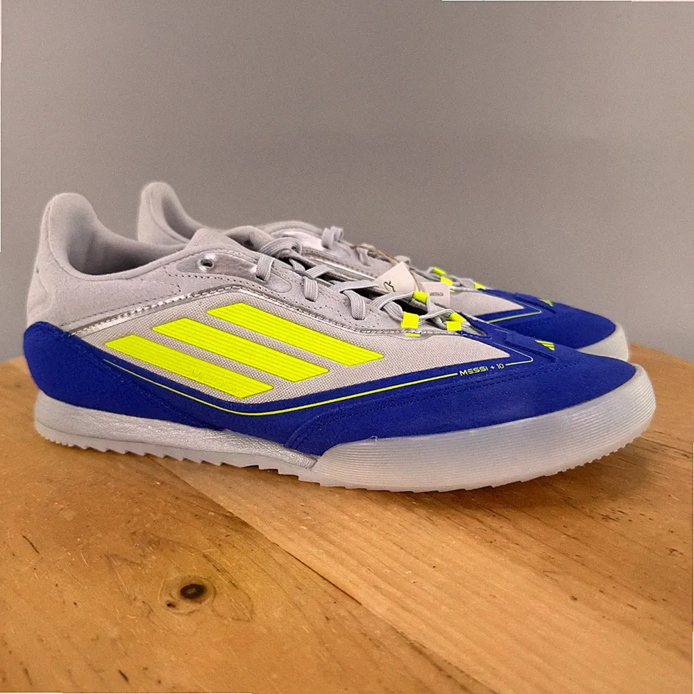 Adidas F50 Freestyle Messi Mens Size 9.5 Indoor Soccer Shoes Blue Silver NEW