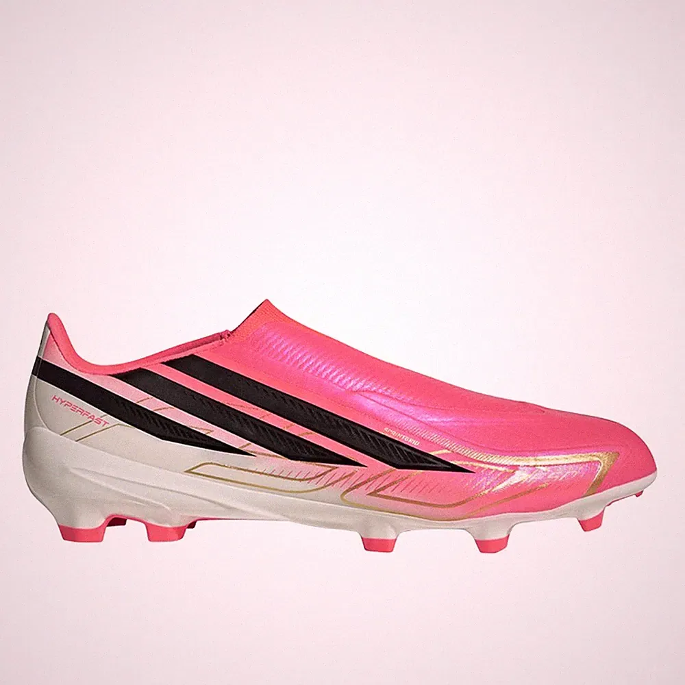 adidas F50 Hyperfast League Laceless Firm Ground Soccer Cleats Unisex Pink Sneak