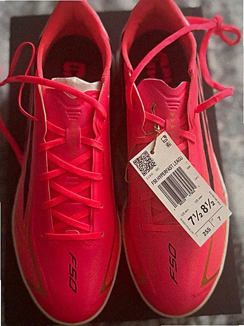 adidas F50 Hyperfast League TF Turf Soccer Shoes Pink White Mens Size 7.5 IH4582