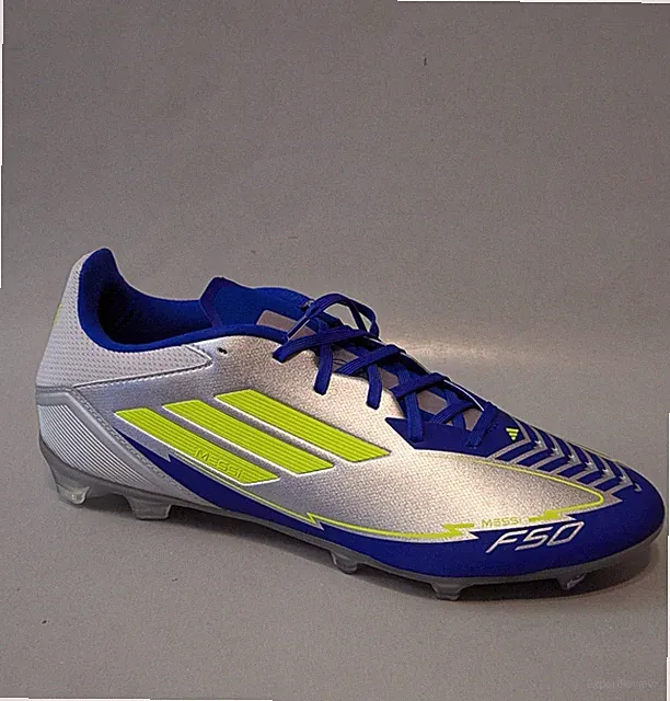 adidas F50 League FG/MG Messi Soccer Cleats Mens 11 Silver Metallic Blue IH0918
