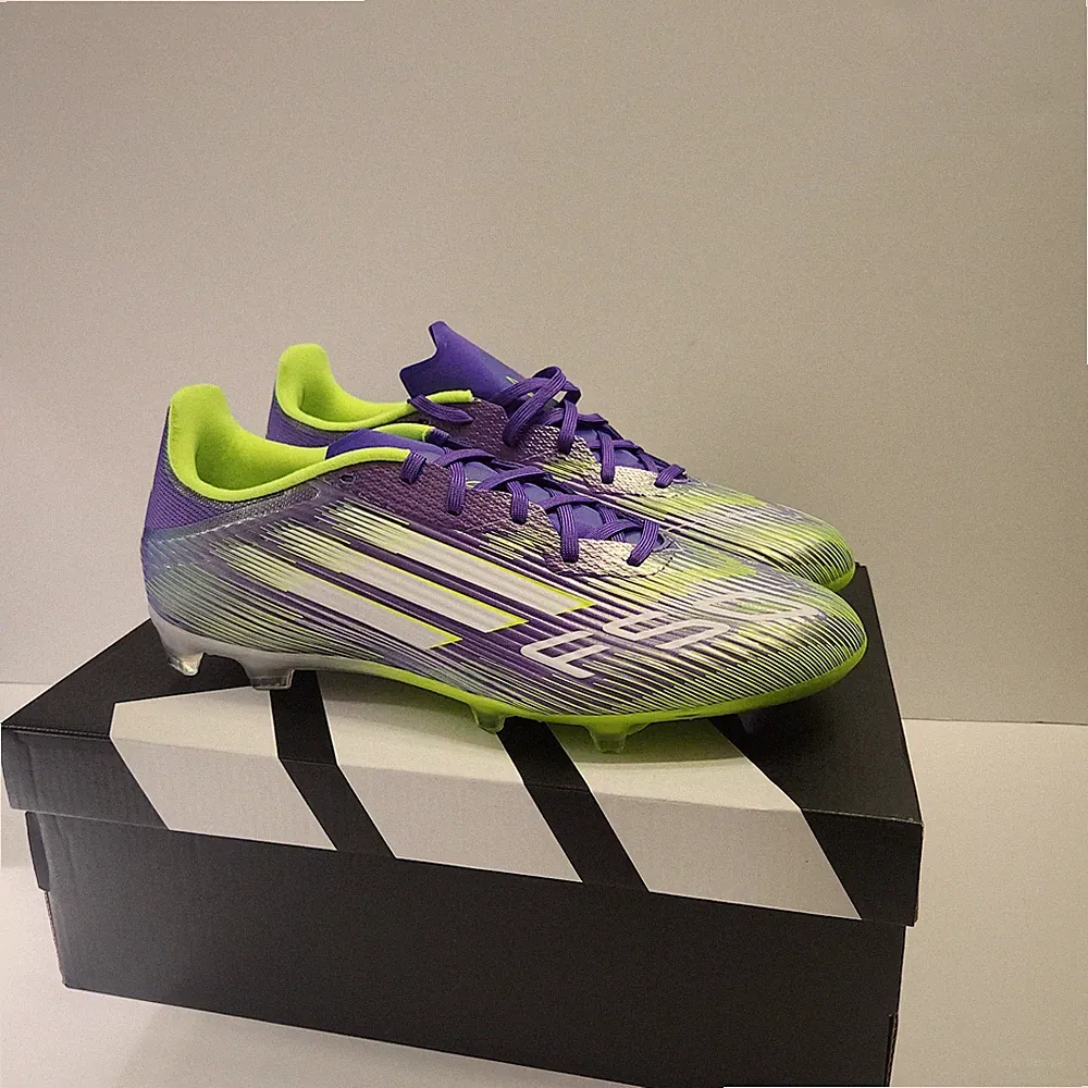Adidas F50 League FG/MG Soccer Cleats JI0003 Purple Lucid Lemon Mens Size 10