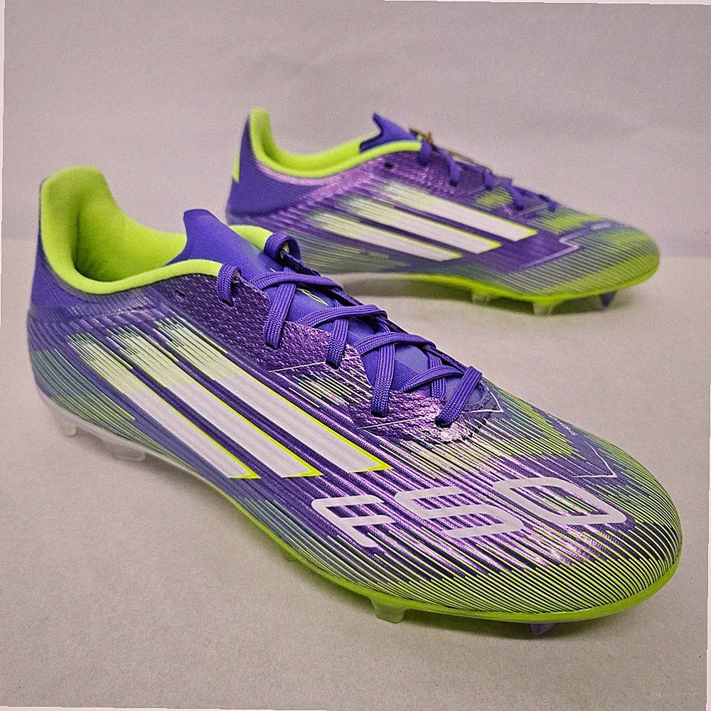 Adidas F50 League FG/MG Soccer Cleats JI0003 Purple Lucid Lemon Mens Size 8