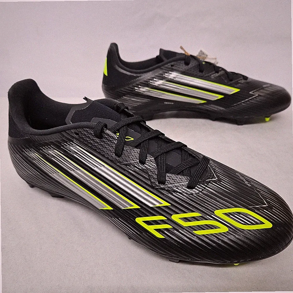 Adidas F50 League FG MG Soccer Cleats JI0007 Black Lucid Lemon Mens Size 7.5
