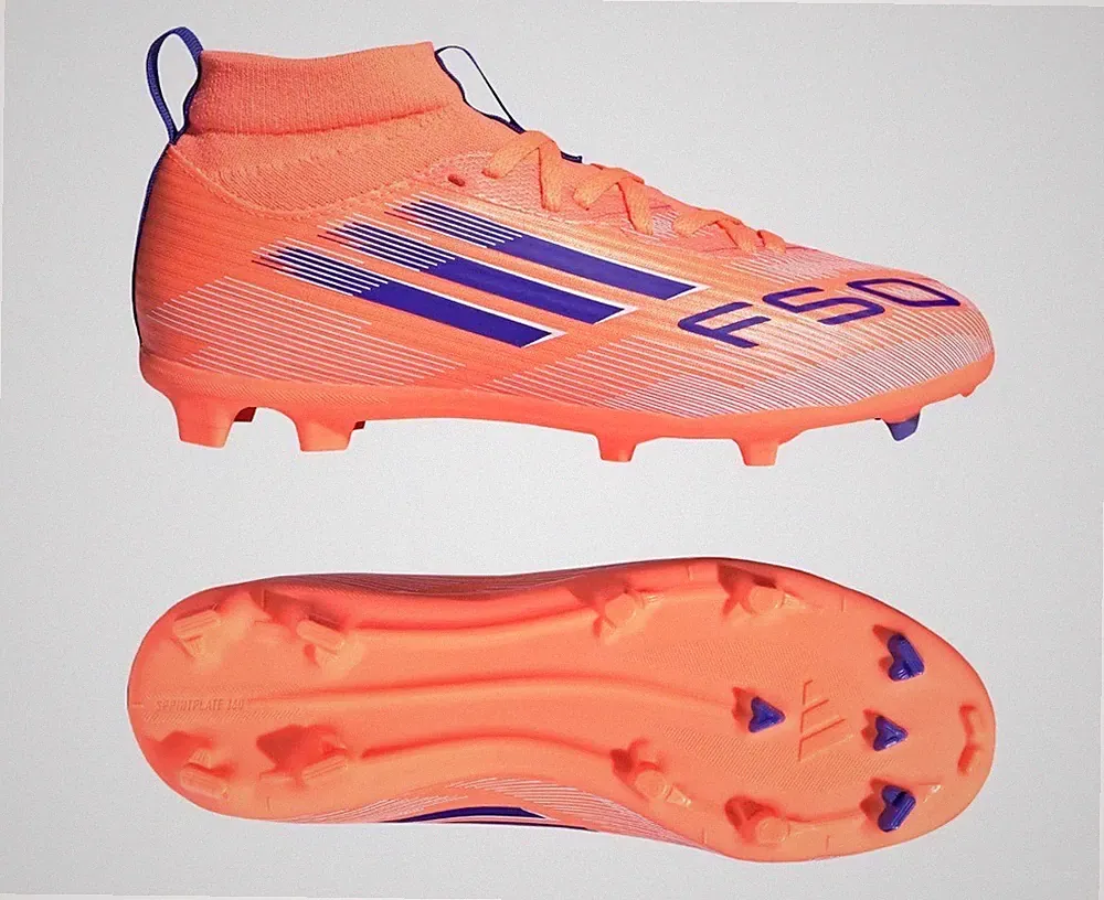 Adidas F50 League FG MG Soccer Cleats Shoes Orange JI3548 Youth Size 5