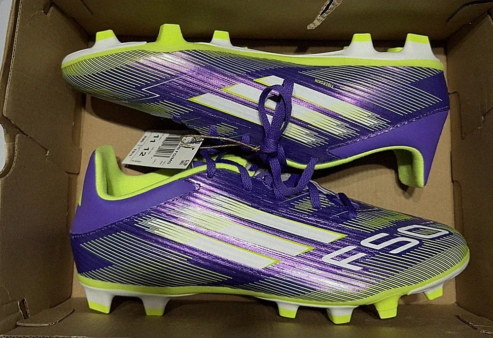 Adidas F50 League FG Soccer Cleats Purple Lime Green Mens JI0043 Size 11 No Lid