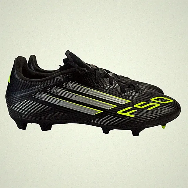 Adidas F50 League Firm/Multi Ground Black Iron Cleats JI0007 Men's Sizes 7.5-10