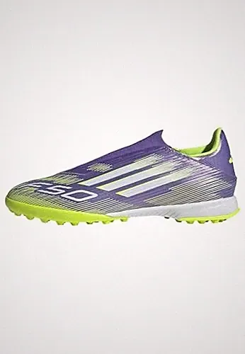 ADIDAS F50 LEAGUE LACELESS TURF SOCCER CLEATS MEN 12 WOMEN 13 -PURPLE RUSH/WHITE