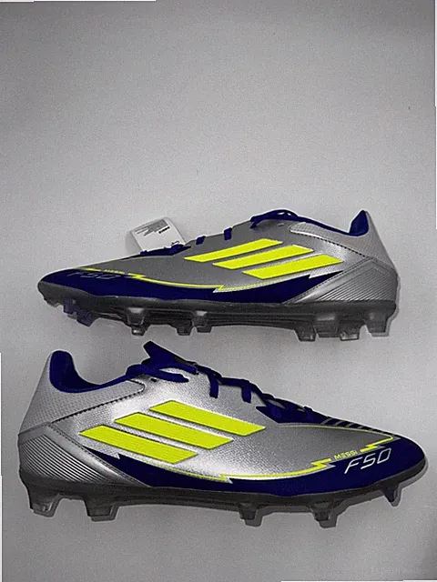 Adidas F50 League Messi FG MG Firm Ground Soccer Cleats Silver IG0918 Pick Size