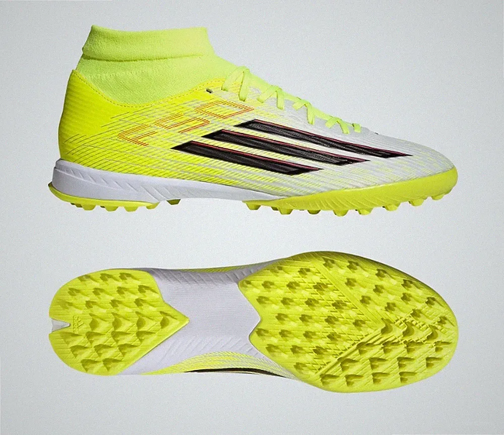 Adidas F50 League MID TF Turf Soccer Cleats Shoes Yellow IH9630 Mens Size 8.5