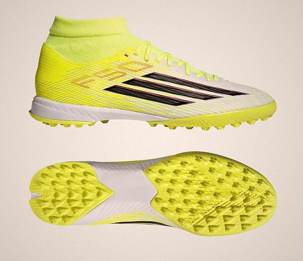 Adidas F50 League MID TF Turf Soccer Cleats Shoes Yellow IH9630 Mens Size 8