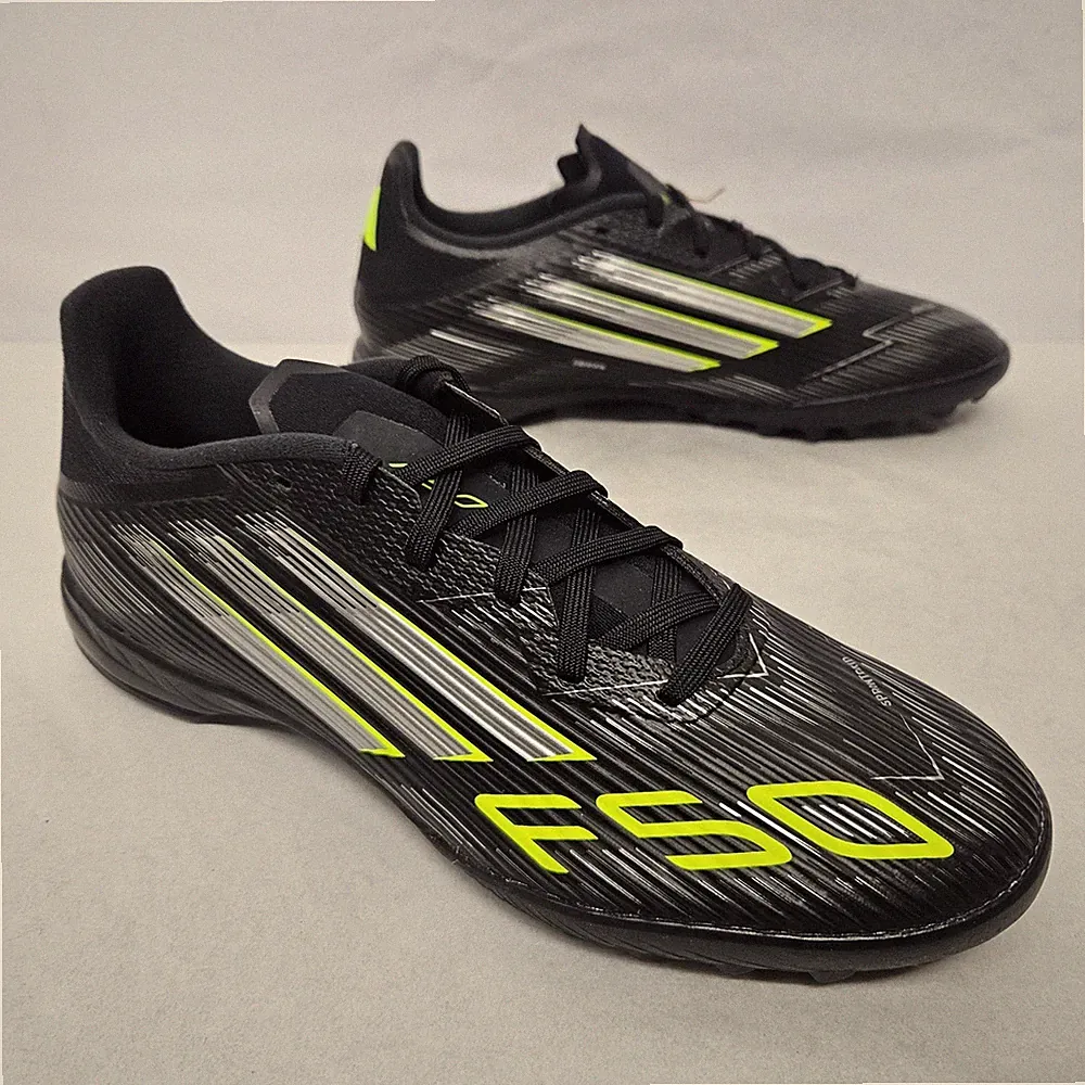 Adidas F50 League TF Soccer Cleats JH7725 Black Lucid Lemon Mens Size 7.5