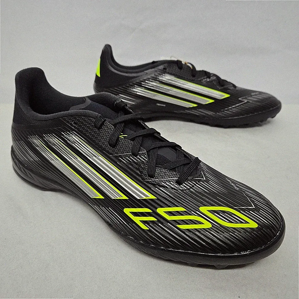 Adidas F50 League TF Soccer Cleats JH7725 Black Lucid Lemon Mens Size 9.5
