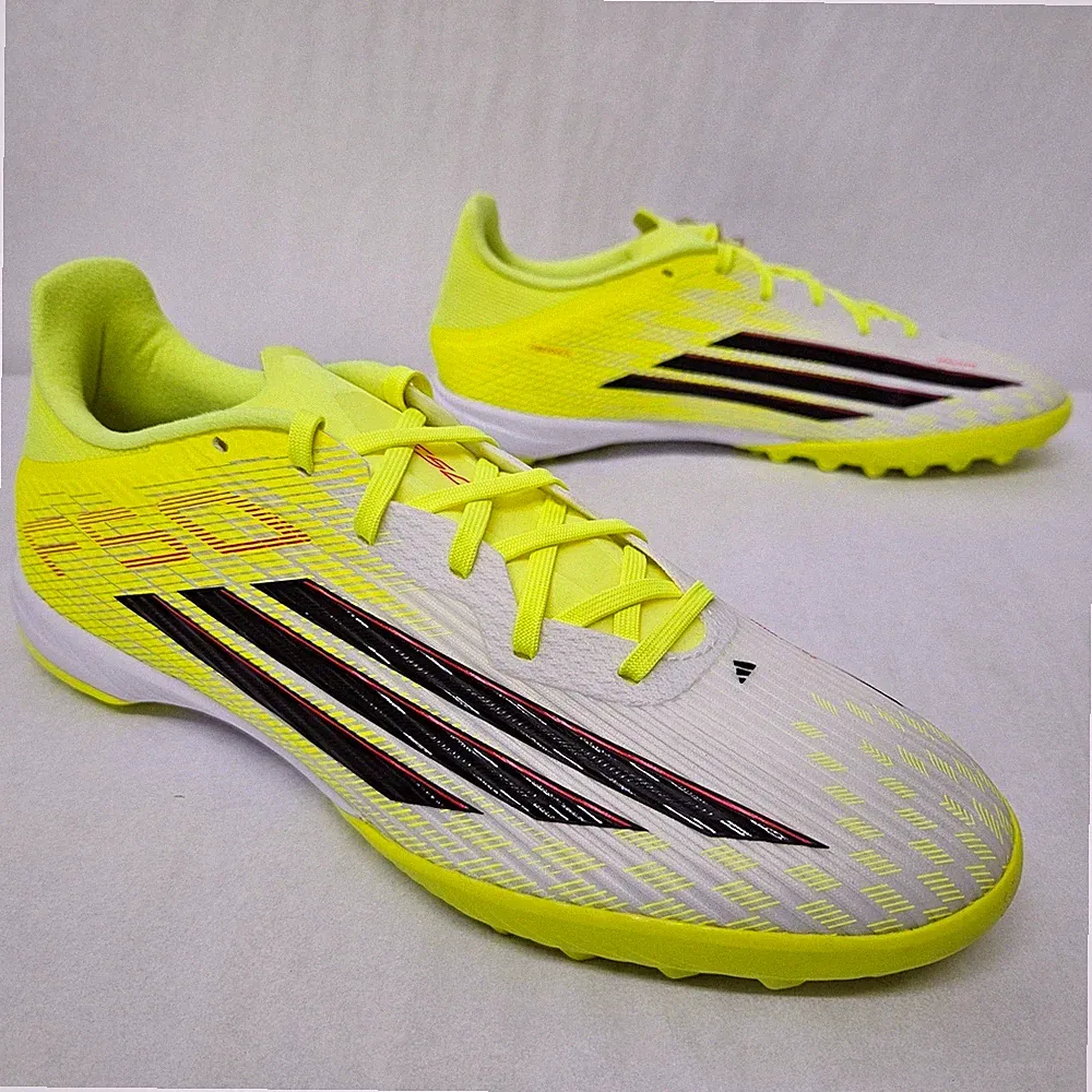 Adidas F50 League TF Turf Soccer Cleats JR8978 Solar Yellow Black Men Size 10