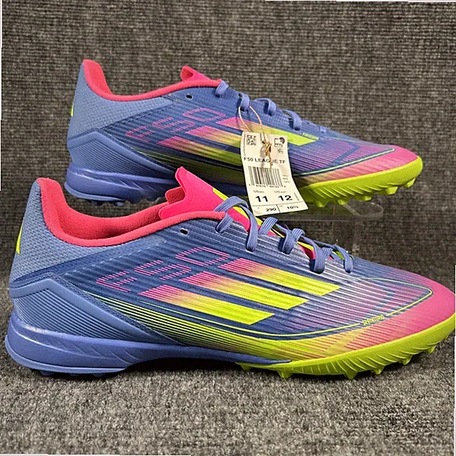 Adidas F50 League TF Turf Soccer Shoes IE1230 Men's Size 11 Blue Pink Yellow New