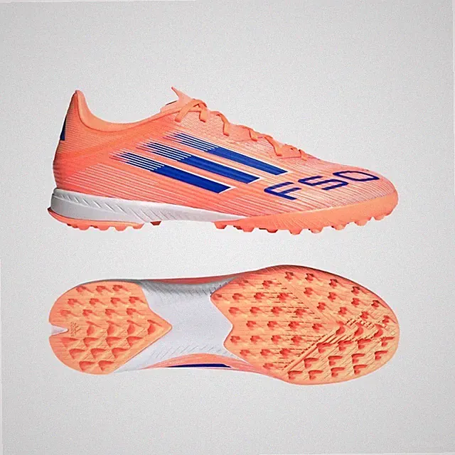 adidas F50 League Turf Cleats JH7723 Beam Orange / Lucid Blue / Cloud White Men