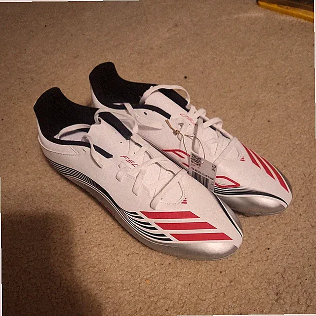 ADIDAS F50 MESSI CLUB FIRM/MULTI-GROUND SOCCER CLEATS WHITE/SILVER JP7443