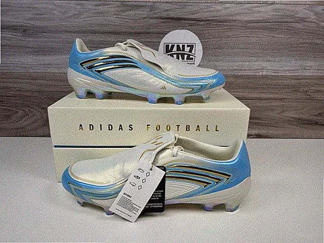**Adidas F50 MESSI ELITE FG Cleats Ivory Ice Blue (IH1892) World Cup Soccer