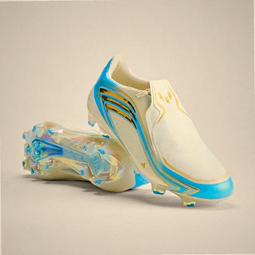 adidas F50 Messi Elite FG Firm Ground Soccer Cleats White Blue Gold sz12.5
