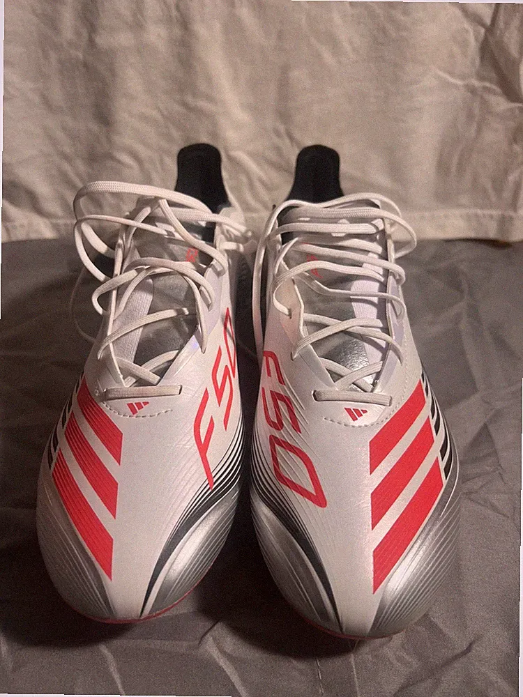 Adidas F50 Messi Elite FG Men's Size 9.5 White/ Red Soccer Cleats JP5593