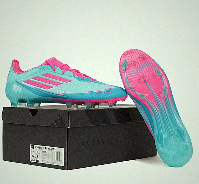 adidas F50 Messi Elite FG Mens Soccer Cleats Flash Aqua Lucid Pink IH0927
