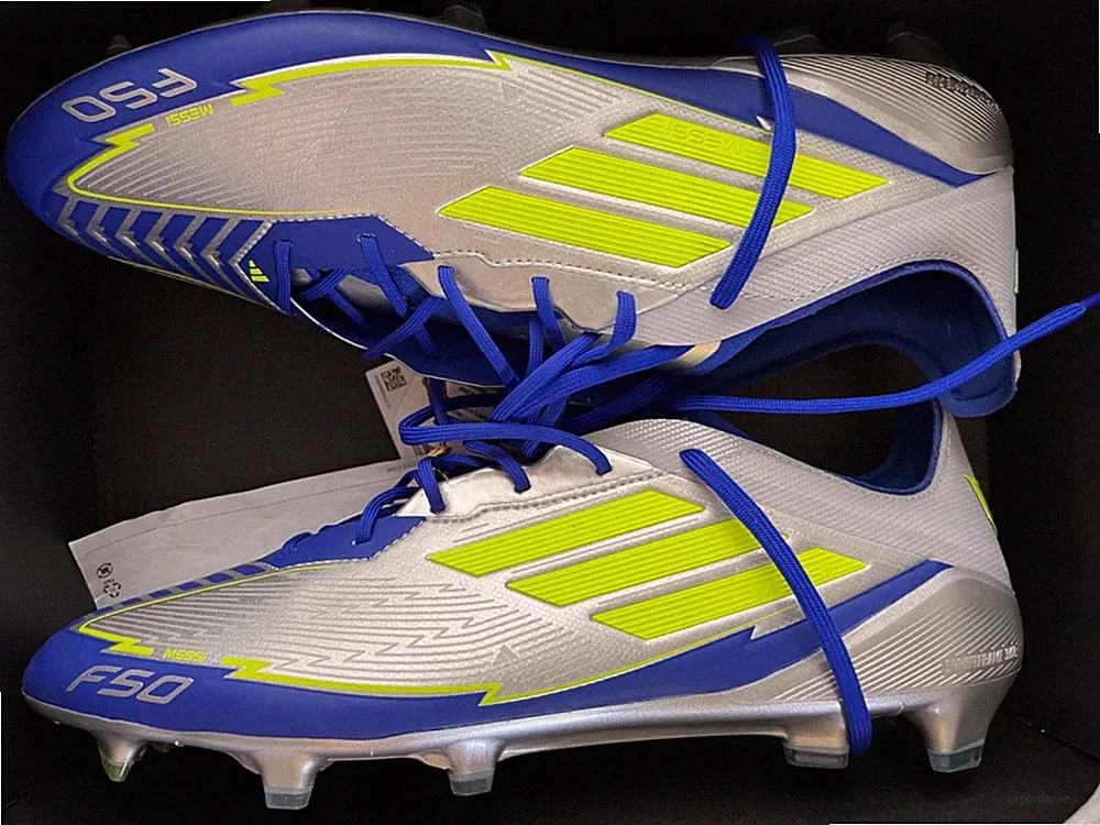 Adidas F50 Messi Elite FG Soccer Cleats Silver Metallic,Lucid Blue, $270 Size 12