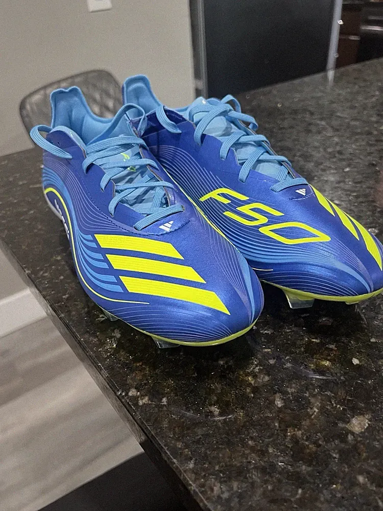 adidas F50 Messi Football Soccer Cleats Blue/Yellow US 10 Medium Width Men's