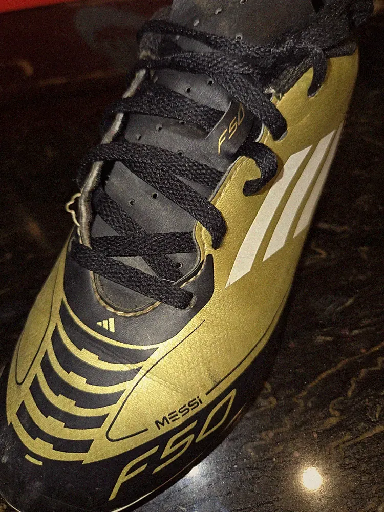 Adidas F50 Messi Gold Black Soccer Cleats Youth US Size 2.5 for Soccer