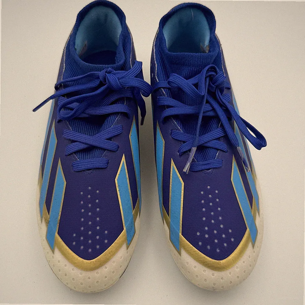 Adidas F50 Messi League Soccer Cleats Youth 7 Blue Gold Good Synthetic