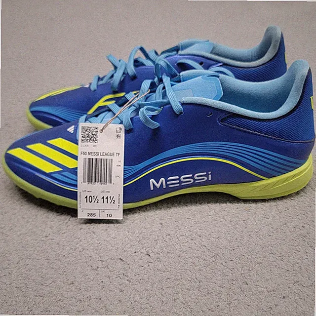Adidas F50 Messi League TF Shoes Mens 10.5 Blue Turf Soccer Cleats Sneakers