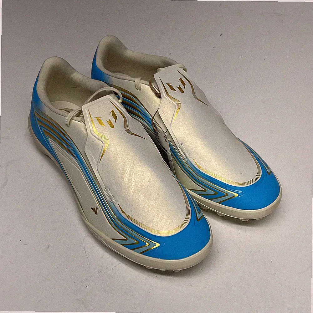 ADIDAS F50 Messi League Turf Soccer Cleats Men's Sz 8.5 Ivory/Blue/Ice Blue