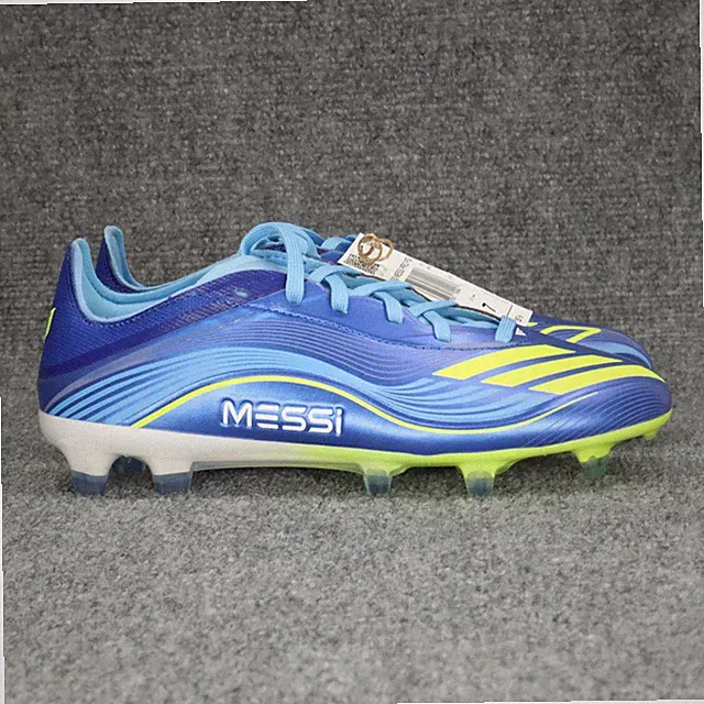 Adidas F50 Messi Pro FG Shoes Mens Size 6 Blue Yellow Striped Soccer Cleats
