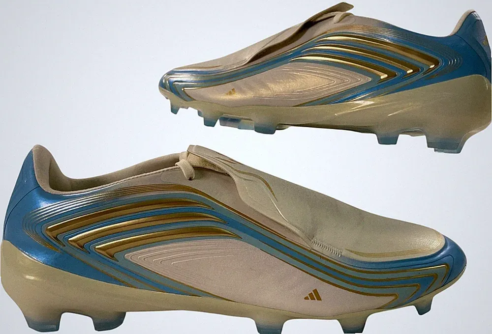 Adidas F50 Messi Pro FG Soccer Cleats Ivory/Blue/Gold US Size 7 Men/8 Women NEW