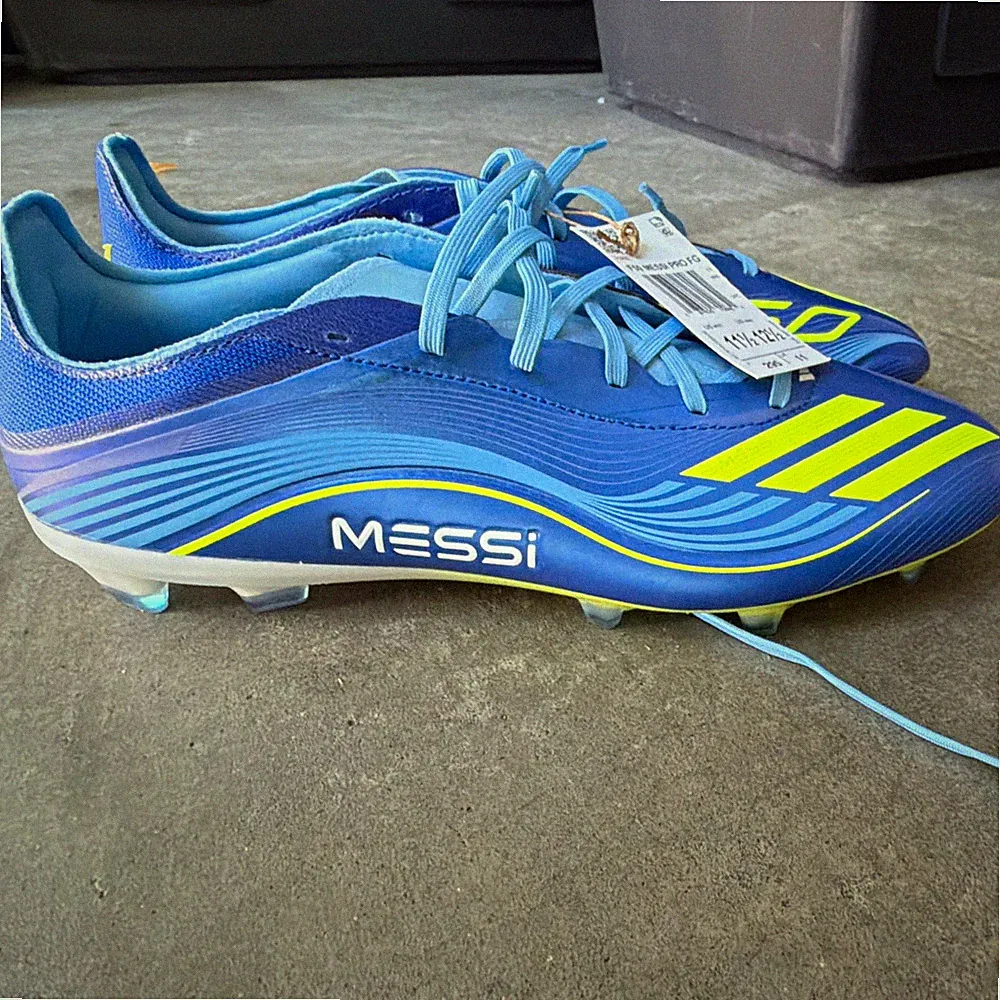 adidas F50 Messi Pro FG Soccer Cleats Low Top Lace Up Blue Yellow Men's 11.5