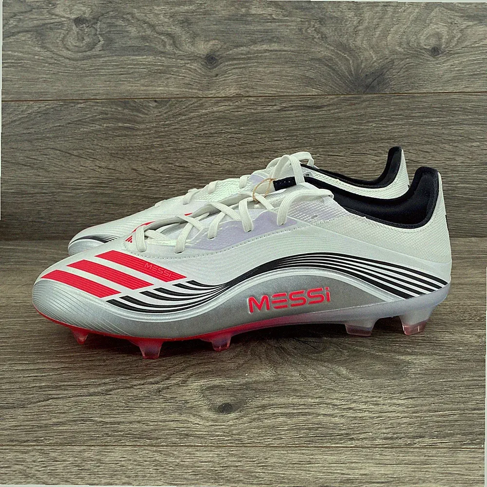Adidas F50 Messi Pro FG Soccer Cleats Mens 10.5 White Silver Red Professional