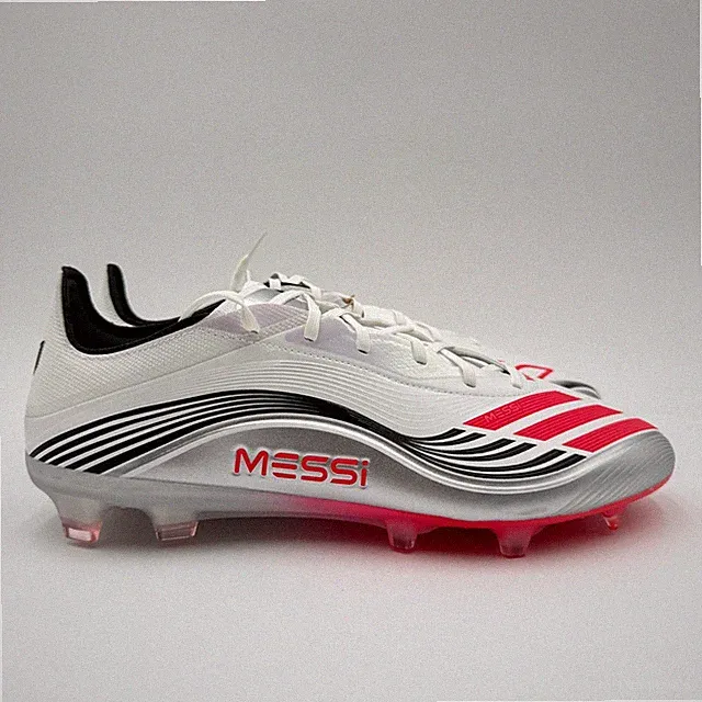 Adidas F50 Messi Pro FG Soccer Cleats White Red Silver JP7461 Men's Size 12 NEW