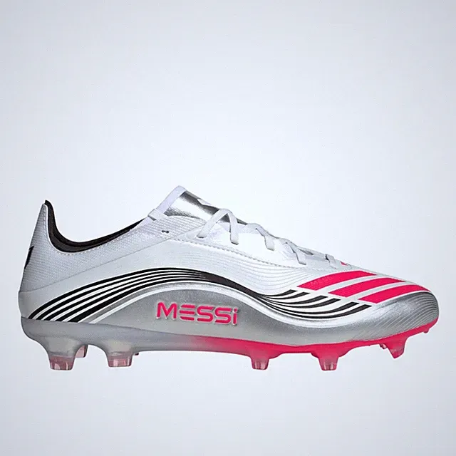 adidas F50 Messi Pro Firm Ground Soccer Cleats Mens White Sneakers Athletic Shoe
