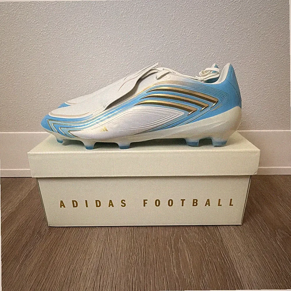 adidas F50 Messi Pro Firm Ground Soccer Cleats Unisex Blue, White Sneakers Athle