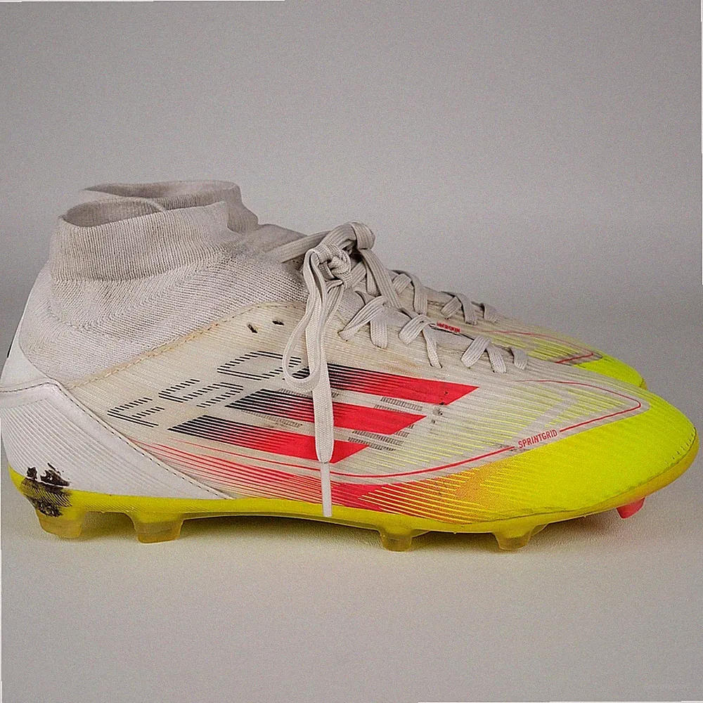 adidas F50 Mid League FG Mens Size 7.5 Soccer Cleats White Yellow IE1459