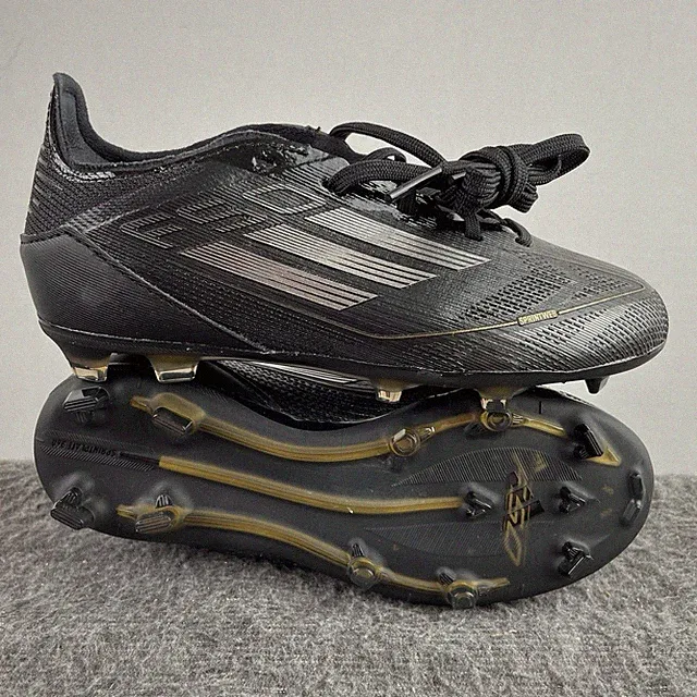 Adidas F50 Pro FG J Black Soccer Cleats Silver Gold IF1358 Youth Sz 12K NWT $140